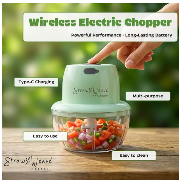 Usb Rechargeable Mini Garlic Chopper Crusher (300 Ml)